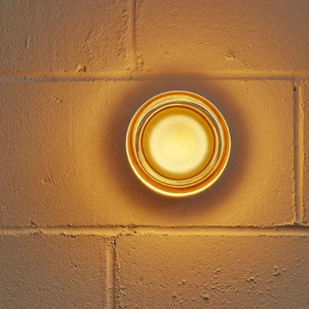 Rund modern vägglampa i glas med LED, 1 ljuskälla