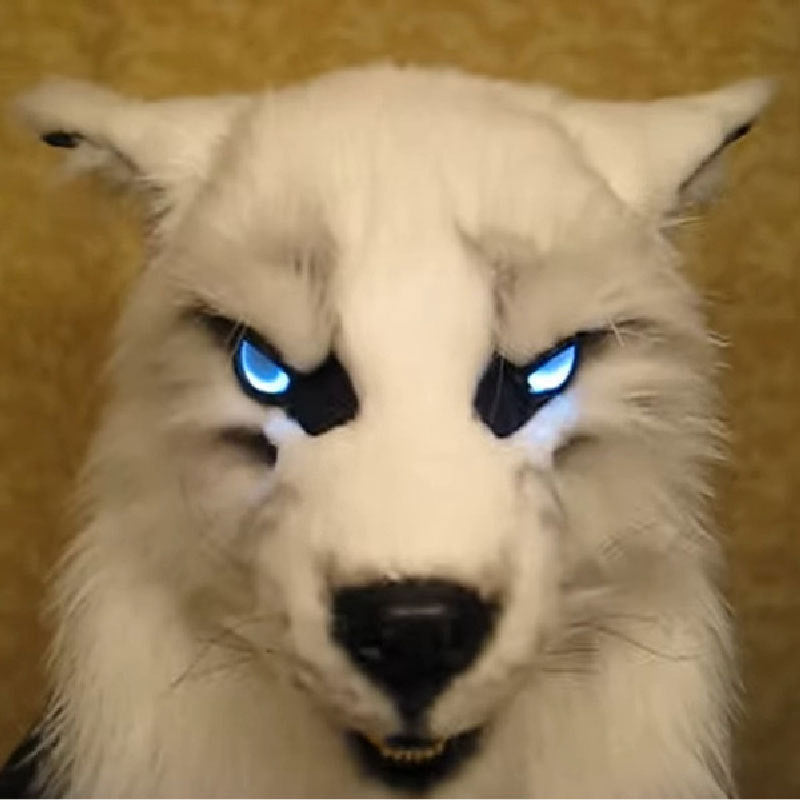 WolfLux LED-varulvsmask | Lysande ögon och rörliga öron för en perfekt cosplay och Halloween-kostym