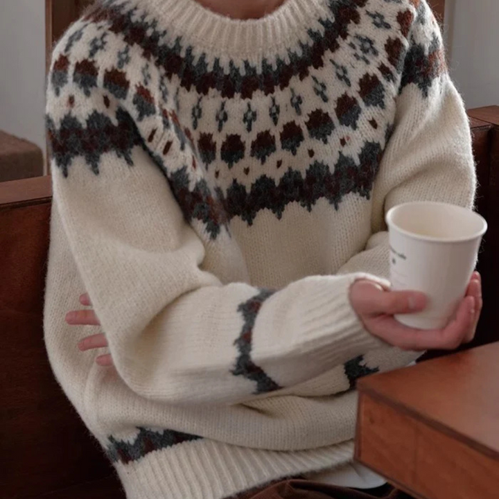 Herresweater med rund hals – retrostil