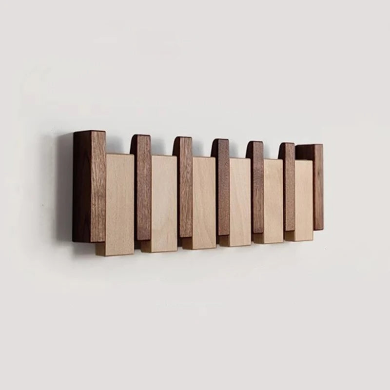 Klädhängare i trä för väggmontering – fällbara krokar med minimalistisk design