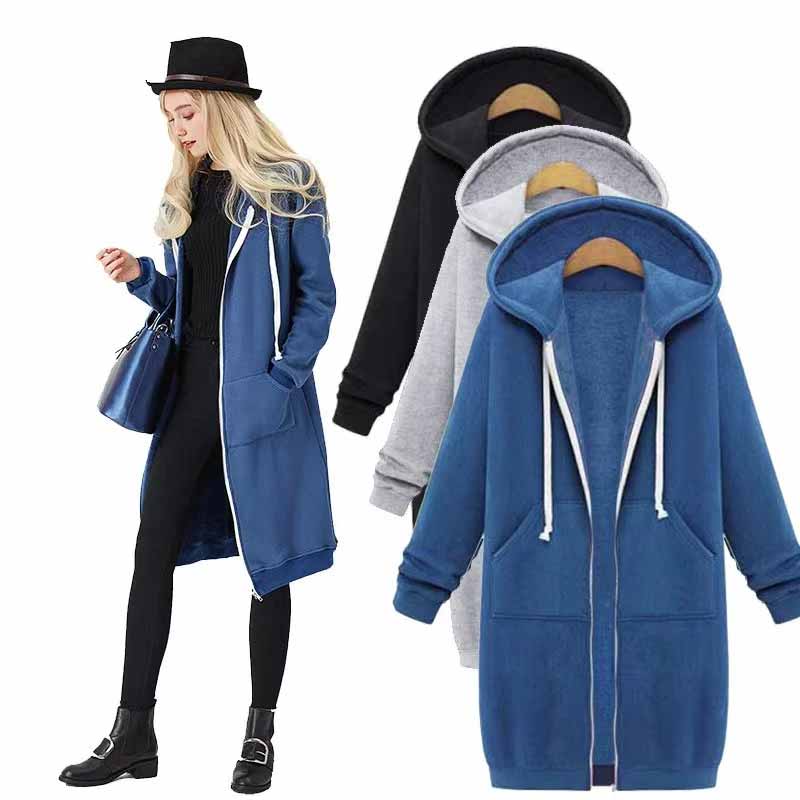 Vardaglig lång damkofta - CozyZip