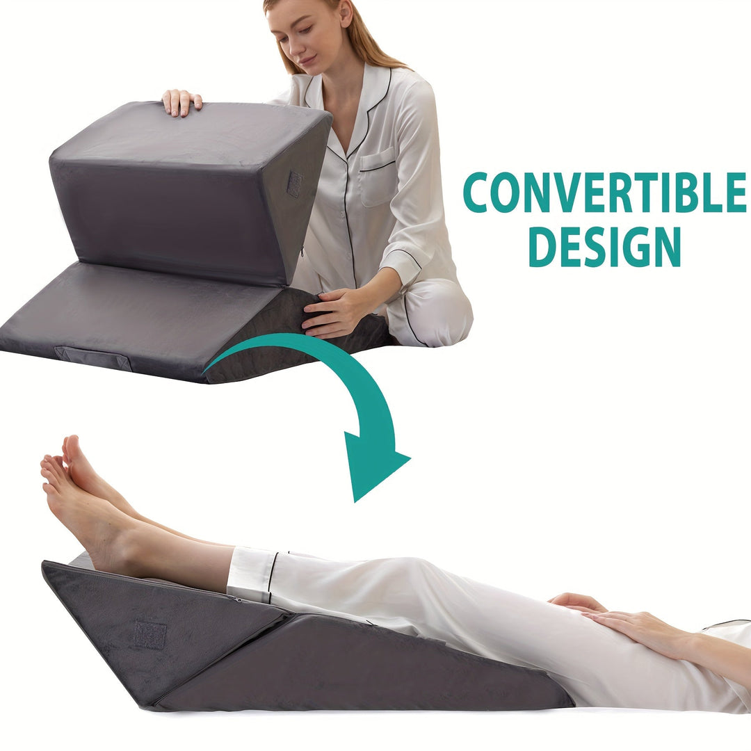 RelaxPlus justerbar ortopedisk kilkudde – premium minnesskumsystem 7-i-1
