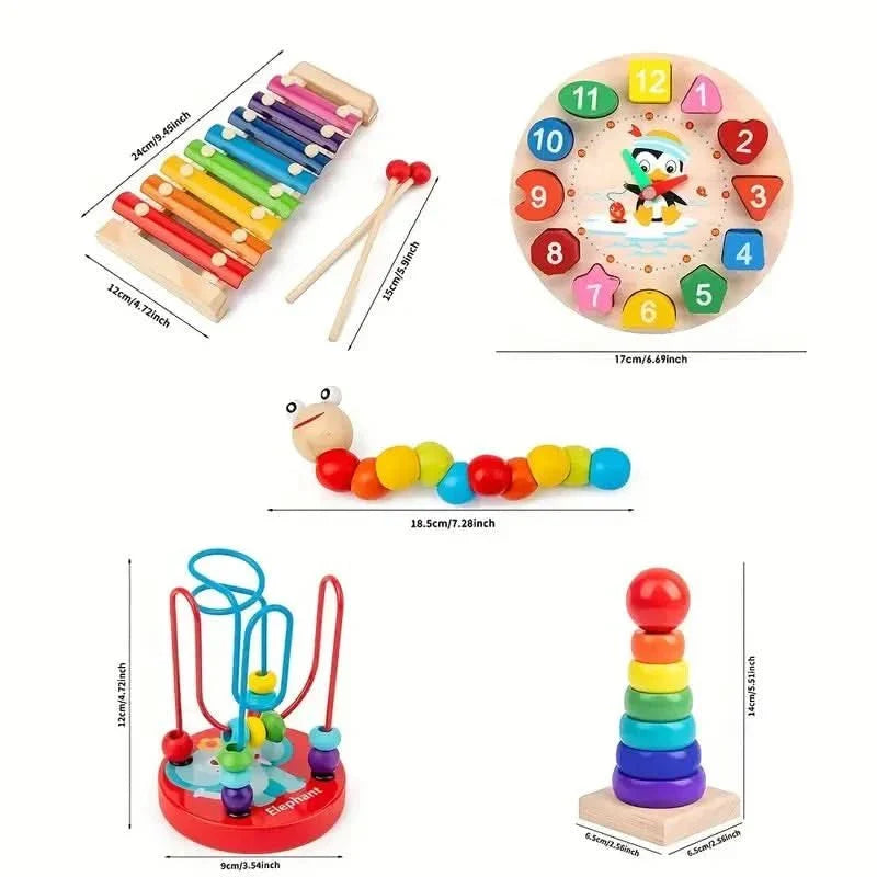 EduQuest 5-i-1 Montessori-set – Kreativt lärande för spädbarn från 6 månader