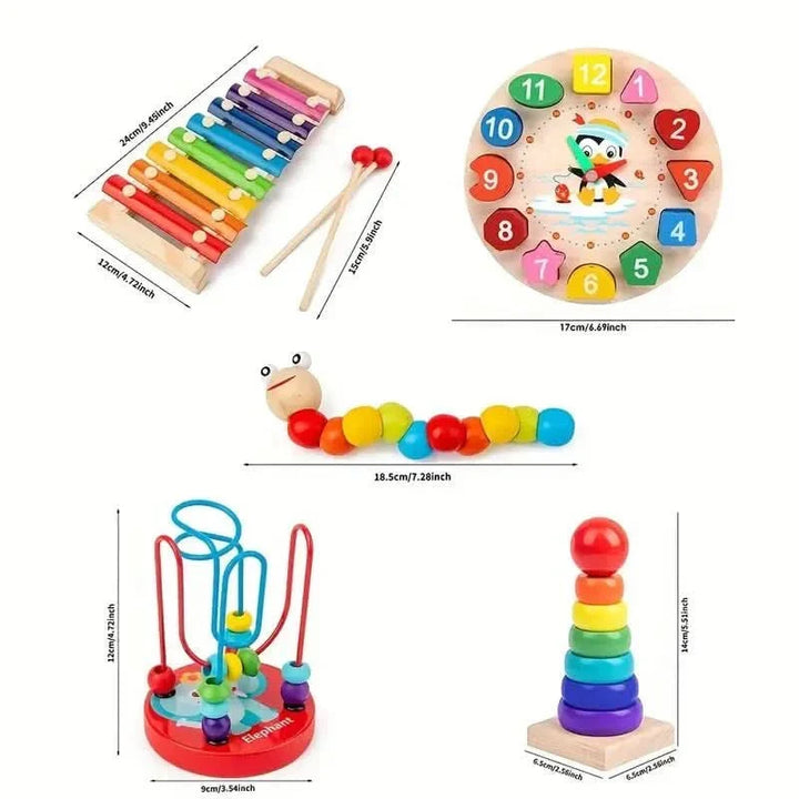 EduQuest 5-i-1 Montessori-set – Kreativt lärande för spädbarn från 6 månader