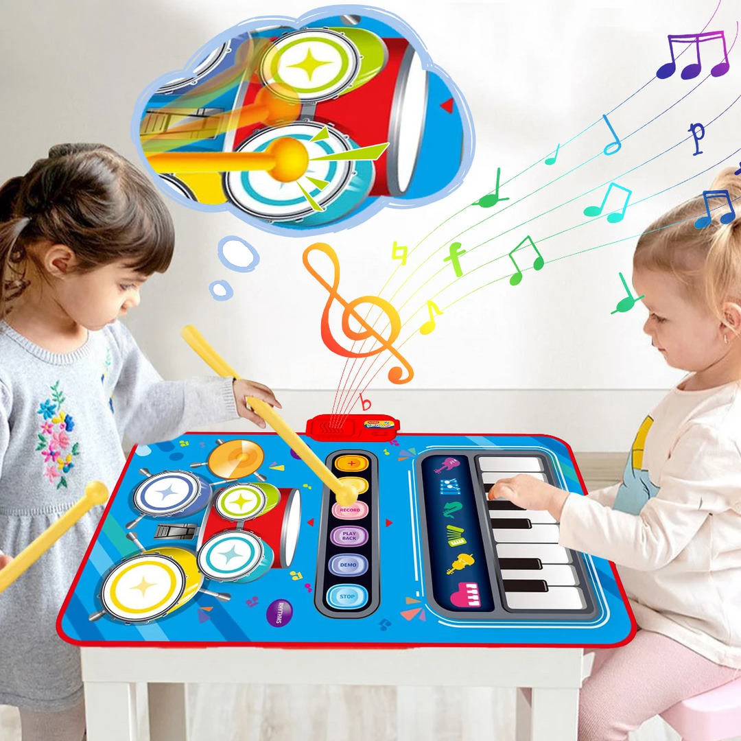 SoundSteps – musikmatta 2-i-1 med piano och trumset