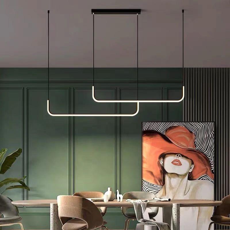 Arisha Modern LED-taklampa i Guld/Svart Metall för Matsal/Vardagsrum