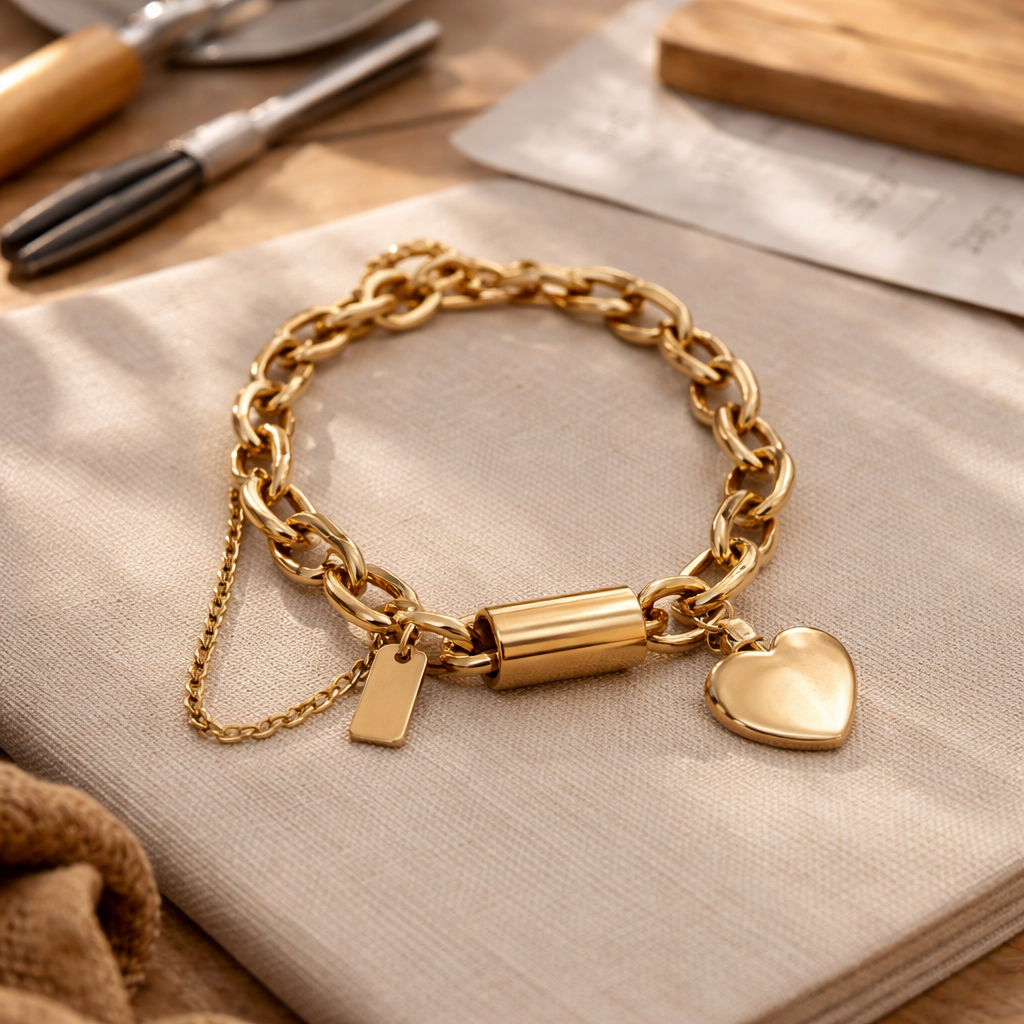 Aurex Chunky Armband – Guldfärgat statementarmband