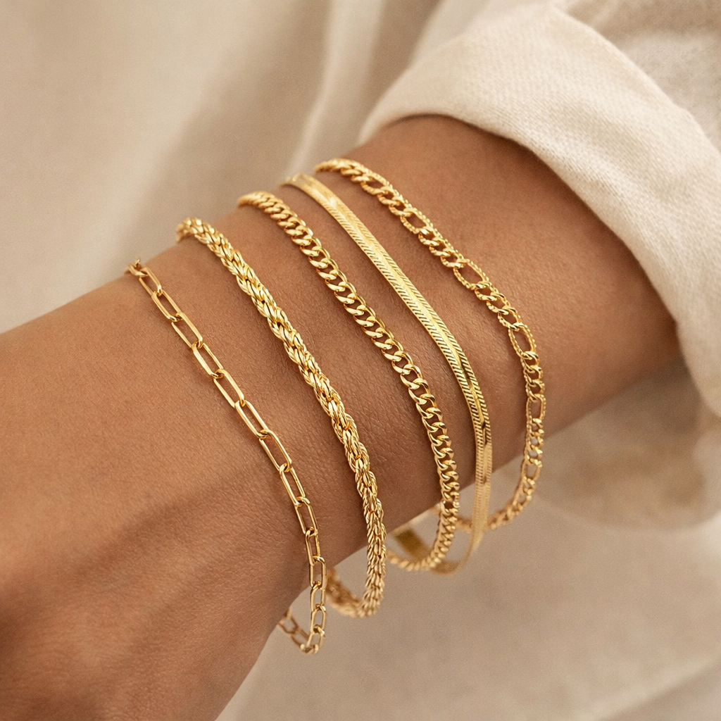 Elise Armbandsset i guld – Tidlöst & elegant