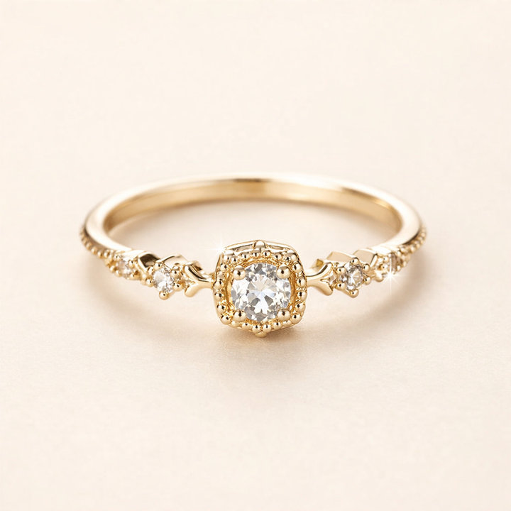 Vintage kristall ljus guldring