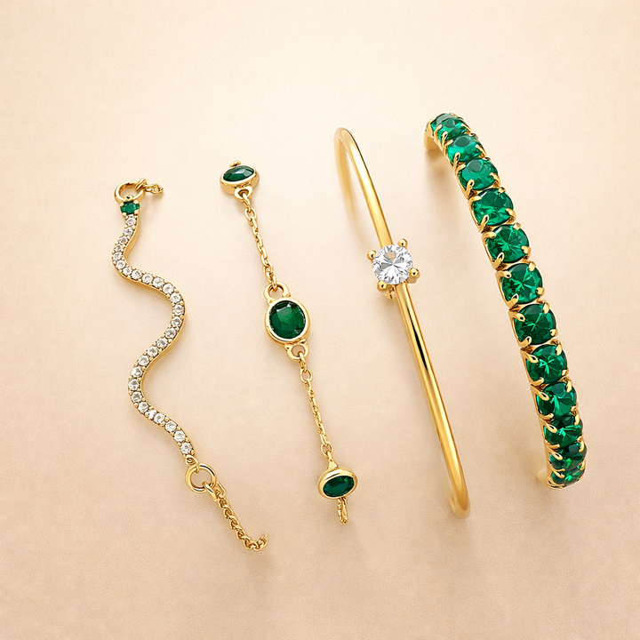 Elegant armbandsset i guld med förfinade detaljer