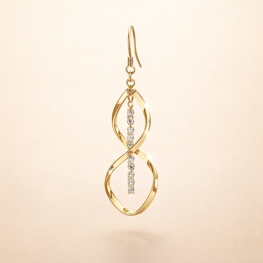 Spiralörhängen i guld med elegant design