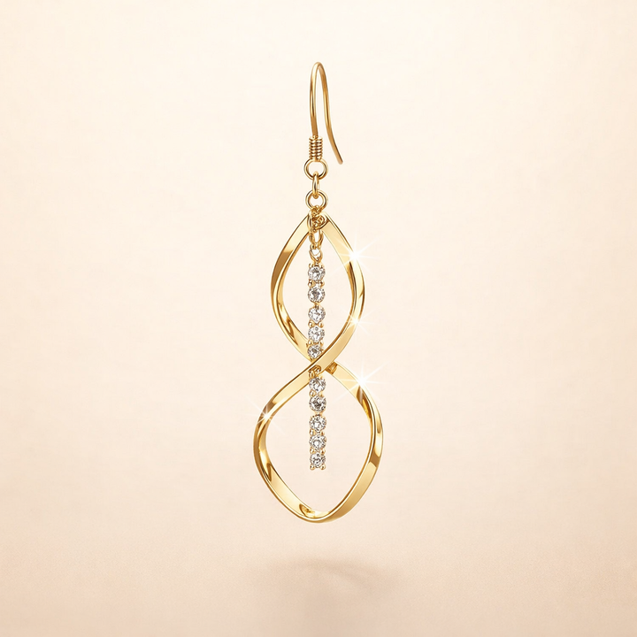 Spiralörhängen i guld med elegant design