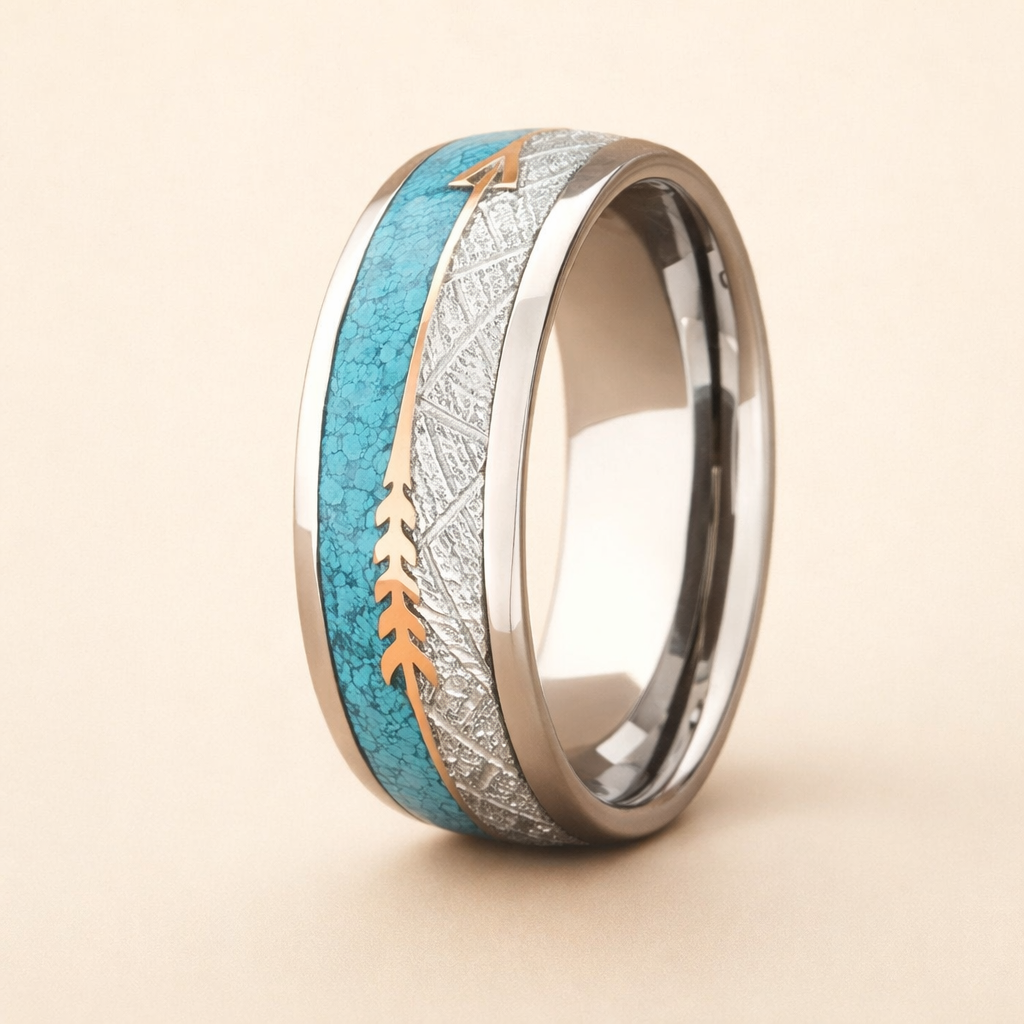 Elegant silverring med antik emaljfinish