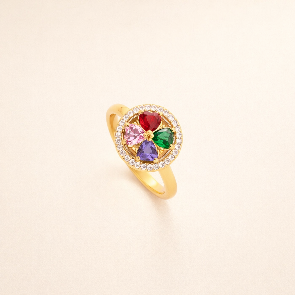 Mjuk guldring med hjärtdesign
