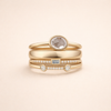 Elegant guldring med zirkonia i vintagestil