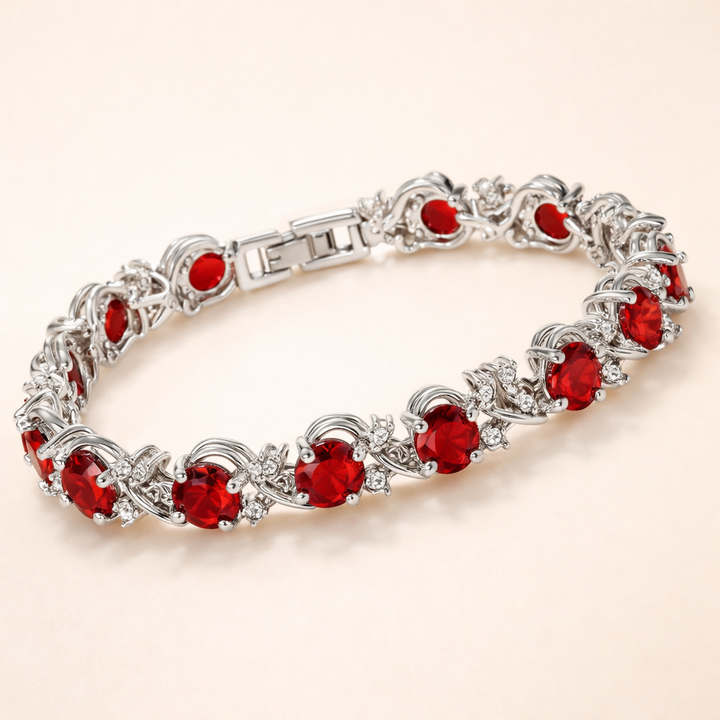 Elegant tennisarmband i vitguld med gnistrande zirkonia