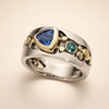 Elegant ring med blå kristaller