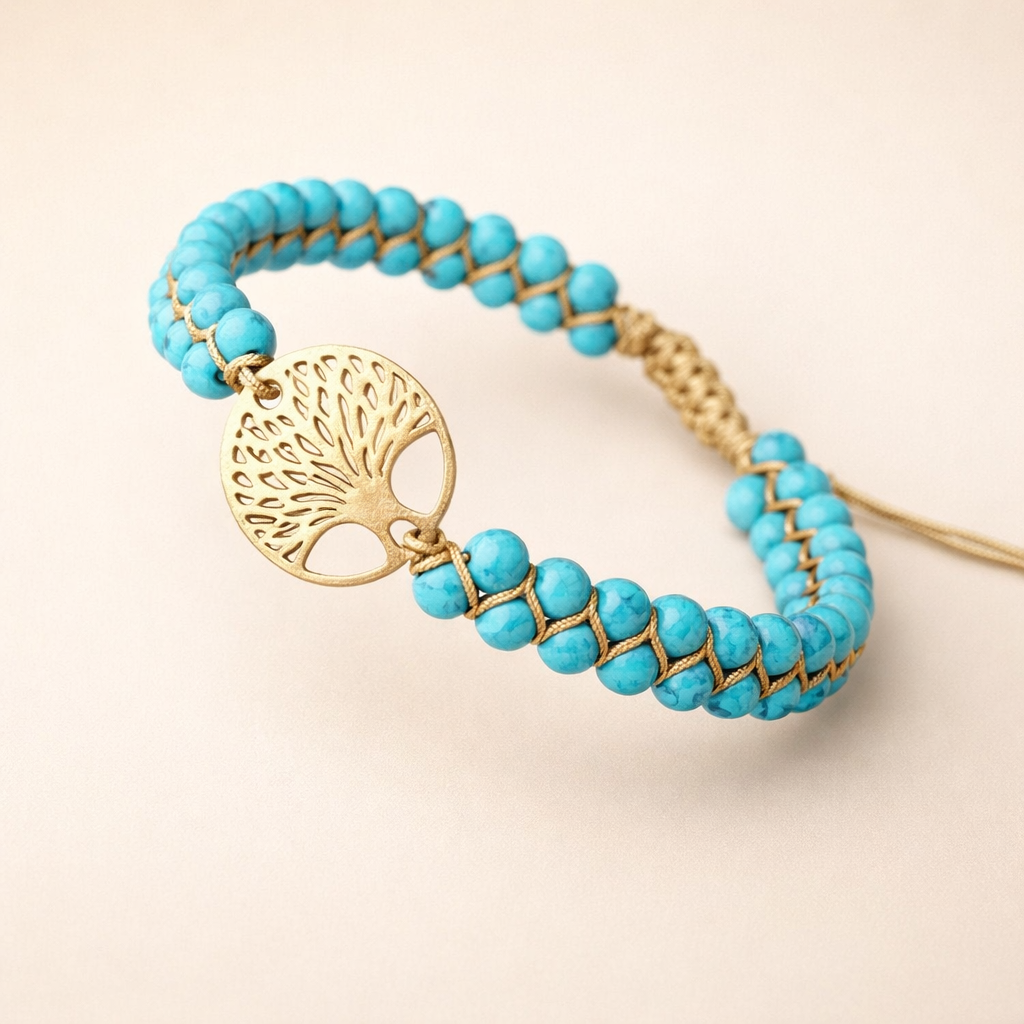 Minimalistiskt armband i silver med liten turkos sten