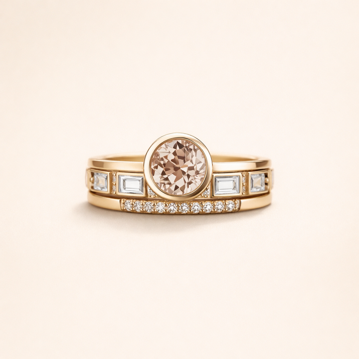 Elegant guldring med gnistrande kristall