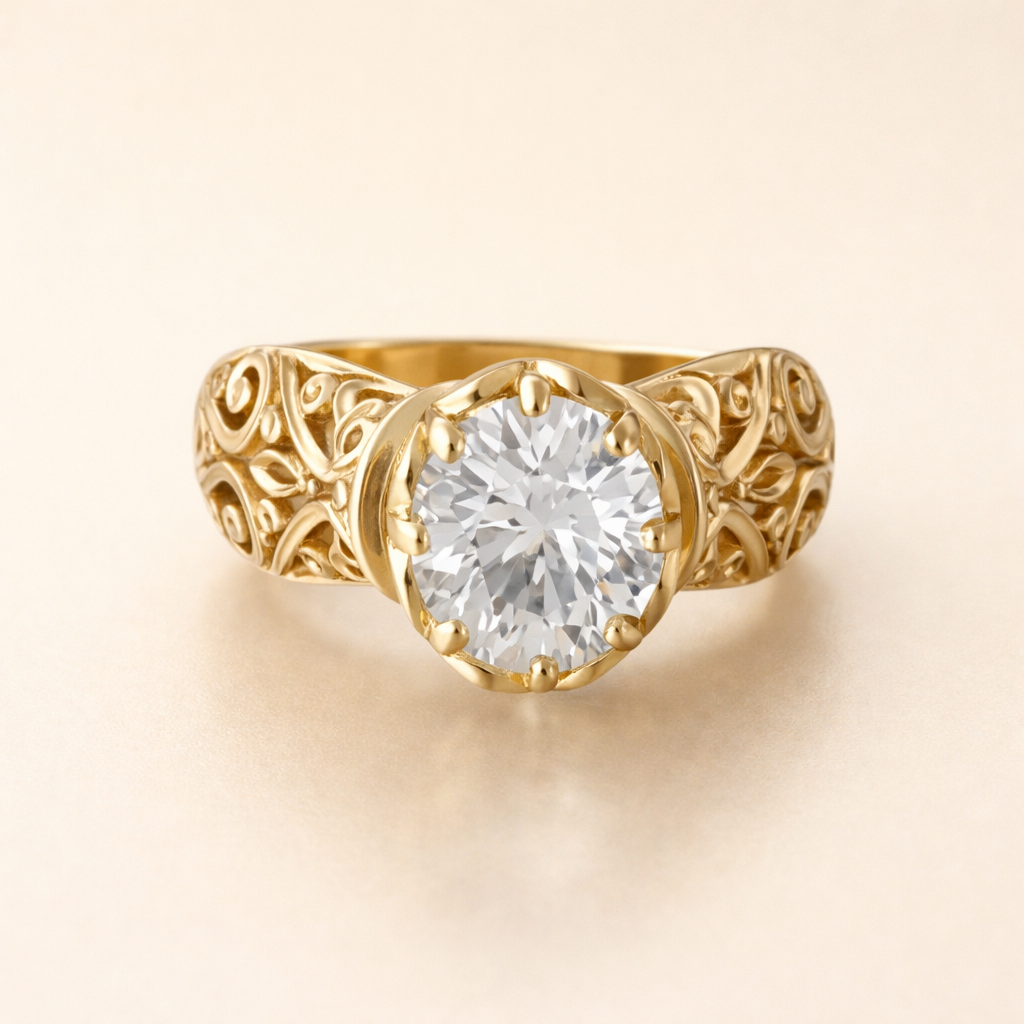 Minimalistisk ring med vit zirkonia