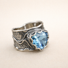 Elegant ring med safir i roséguld