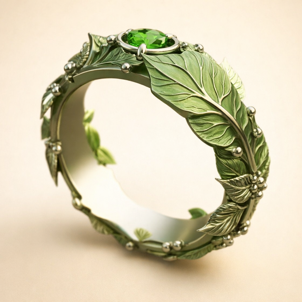 Elegant grön zirkoniaring