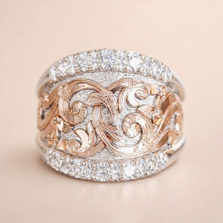 Förfinad silverring med rosenbladsdesign
