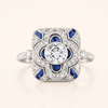 Elegant silverring med en blå zirkonia