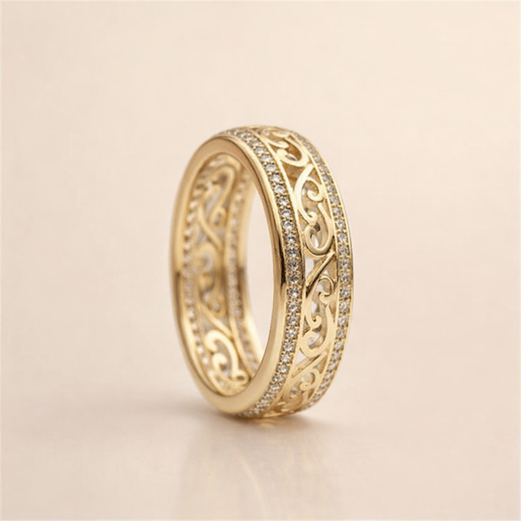 Mjuk guldring med elegant ihålighet