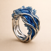 Elegant guldring med vågmotiv