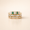 Elegant silverring med vit och grön opal