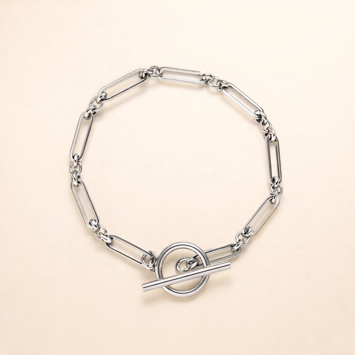 Elegant T-Bar-armband i vitguld