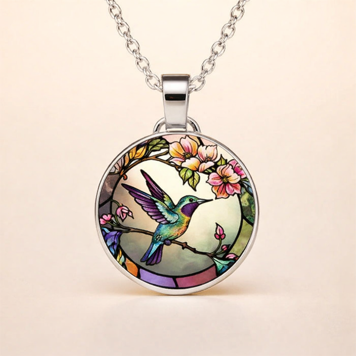 Kolibri Glaskupol Hänge Halsband