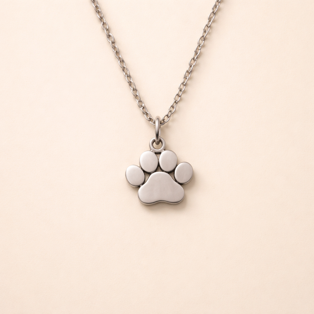 Elegant Tass Halsband i silver – Rostfritt stål