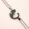Yin yang katter halsband i rostfritt stål