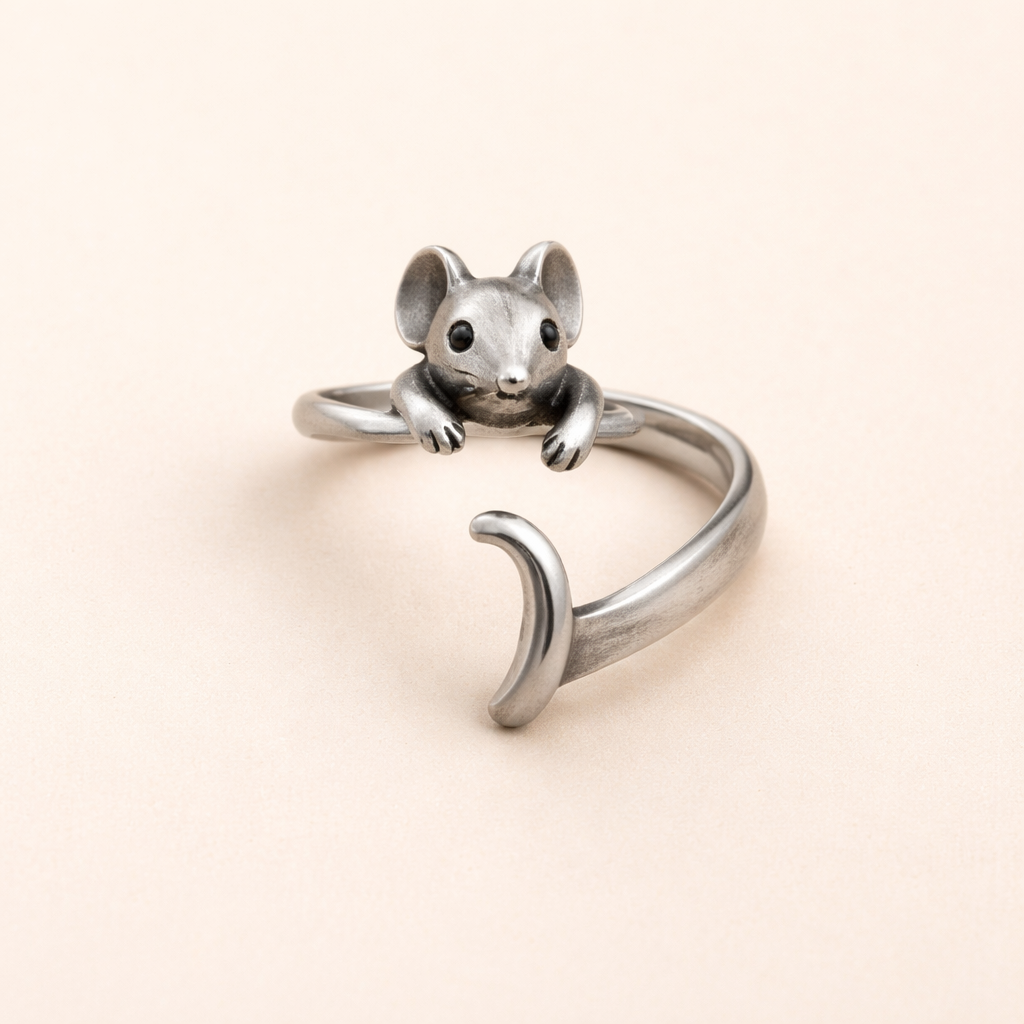 Söt Mus Wrap-ring – Vintage Justerbart smycke