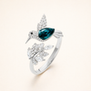 Justerbar Kolibri Sparkle Ring med strassdiamant