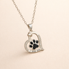 Hjärtformat Hundtassavtryck Halsband med zirkonia