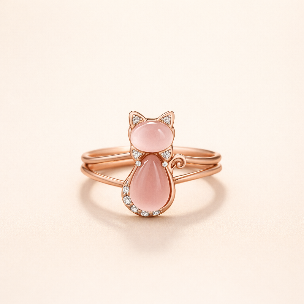 Kattring i roséguld