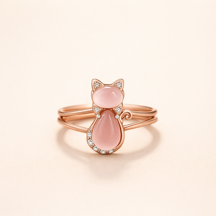 Kattring i roséguld