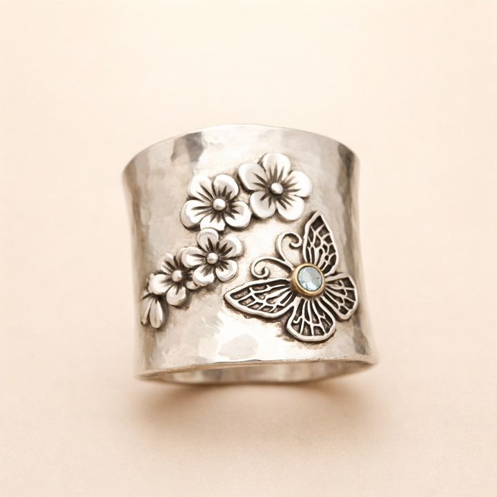 Bi Blomma Fjäril Bred Ring