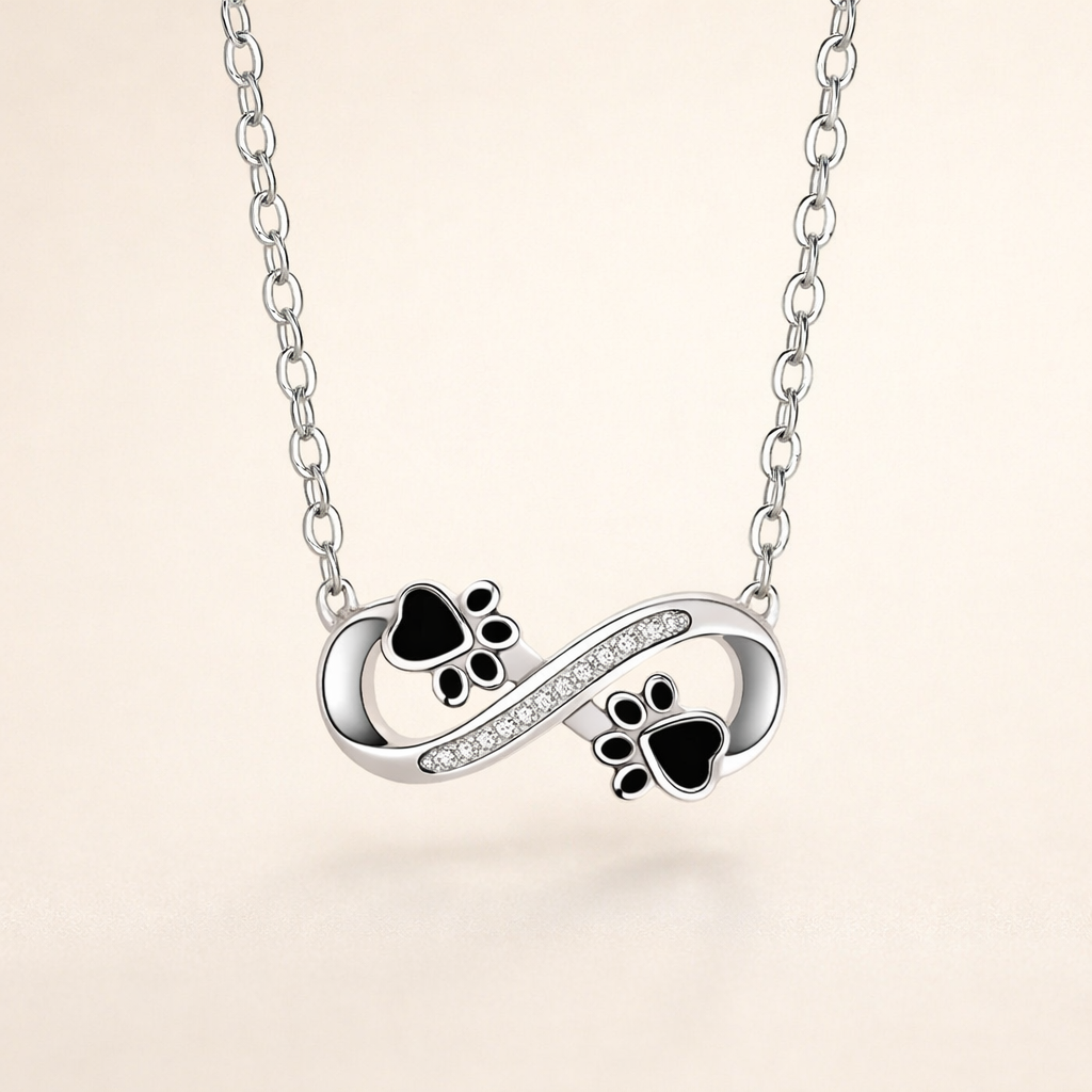 Oändlig Tassavtryck Halsband med zirkonia