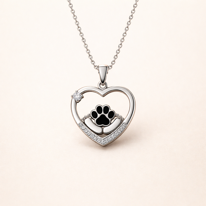 Little Feet Hundtassavtryck Halsband och zirkonia
