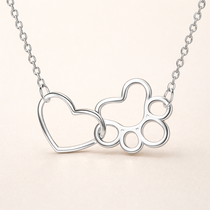 Tassavtryck Halsband i sterlingsilver – Hänge med hjärtkristall