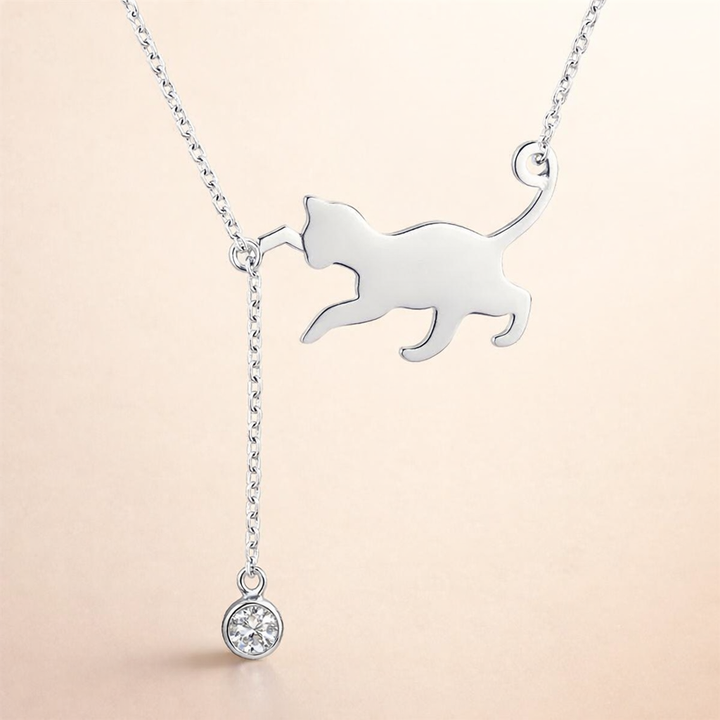 Söt Katt Halsband med Hänge