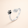 Tassring i sterlingsilver – Justerbar med zirkonia & emalj