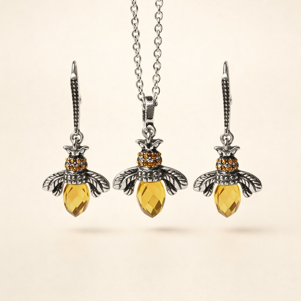 Vintage Bi Halsband & Örhängen Set