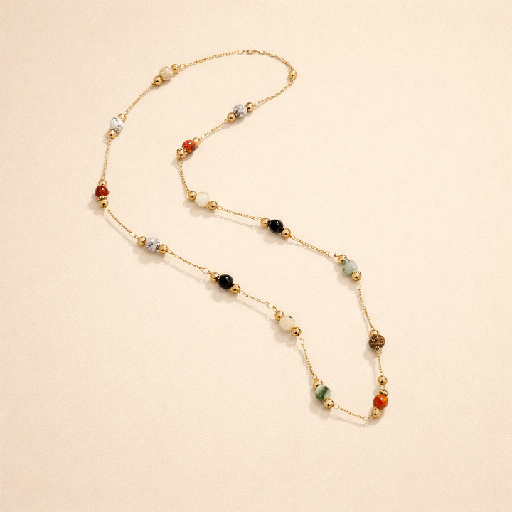 Lulu Beaded Halsband med natursten