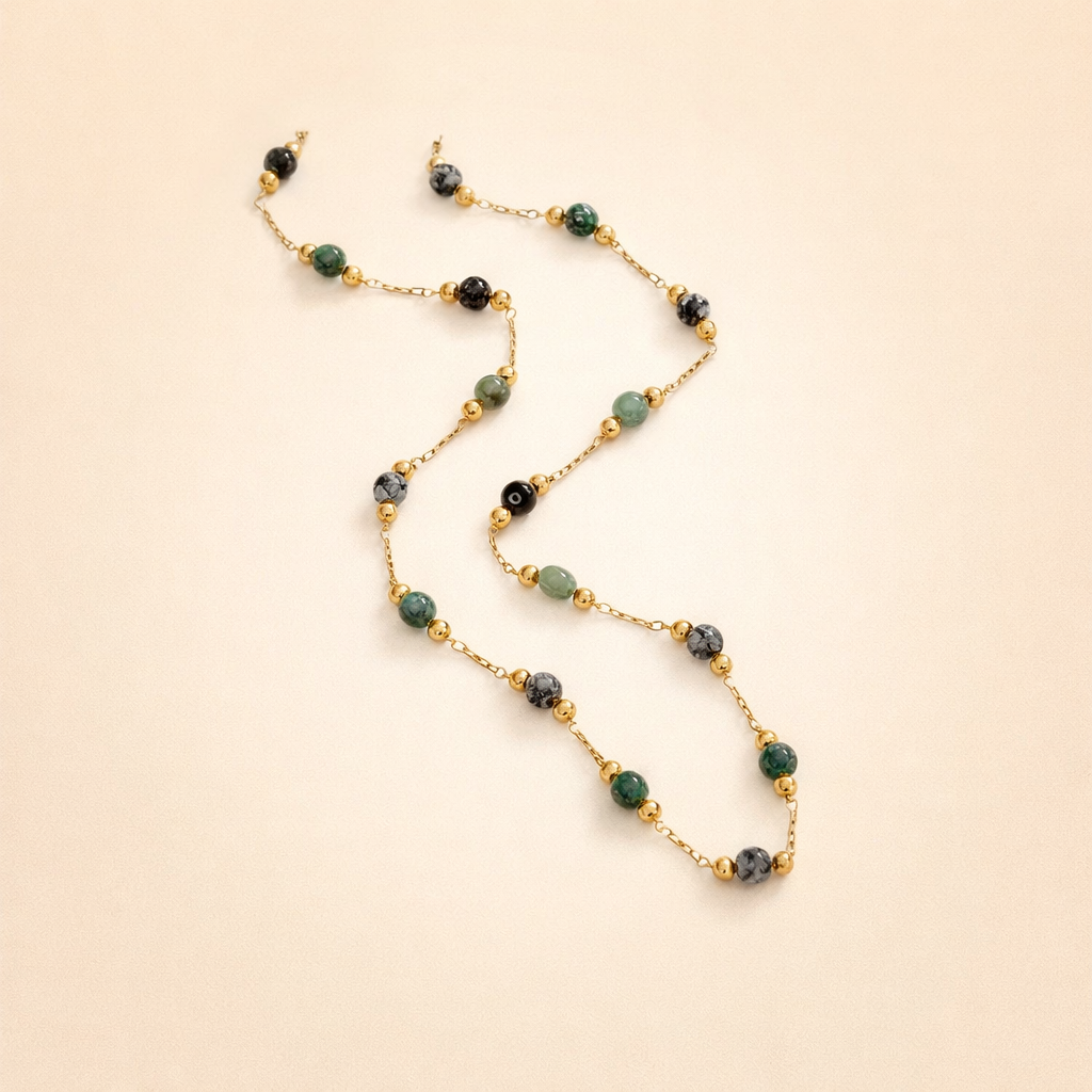 Lulu Forest Halsband med pärlor av natursten
