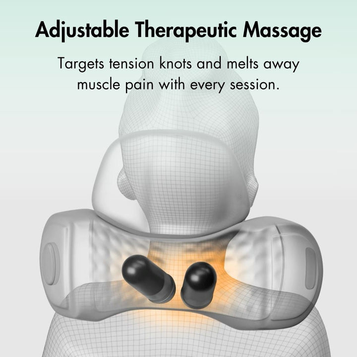 Nackmassageapparat med värme och vibration samt hållningsstöd